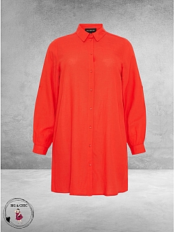 No.1 by OX Longblouse – Tijdloze Klassieker Tomato Red